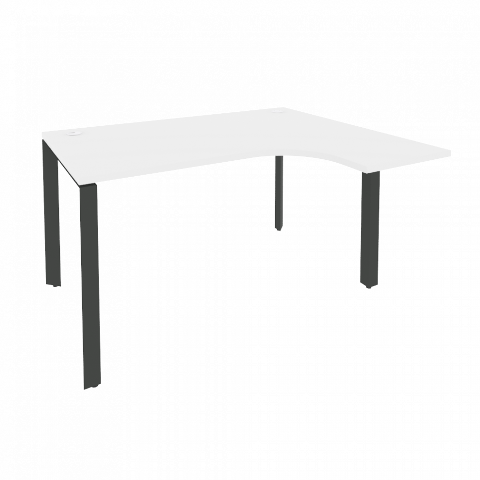 Onix Стол эргономичный правый на П-образном м/к O.MP-SA-3 (R) Белый Бриллиант/Металл Антрацит 1380*1