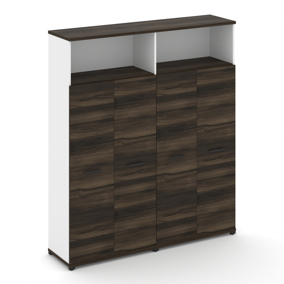 Concept Шкаф 2 широкие секции, 5 ниш CN.STS-526 B Дуб Мали/Белый Бриллиант/Металл Черный 1668*420*19