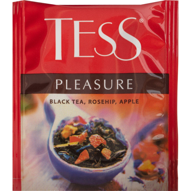 Чай черный TESS Pleasure с шиповником и яблоком 100 пак/уп, 0919-09