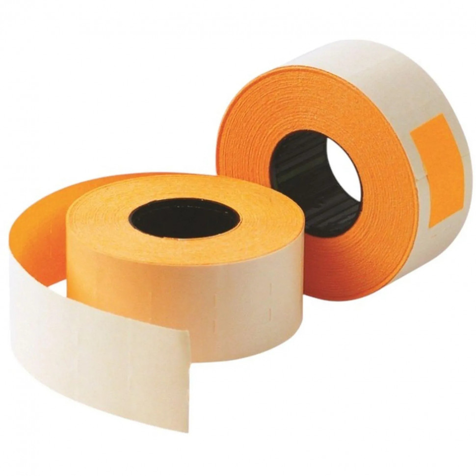 Этикет-лента Эконом 26х16 оранж прям1000шт/рул 10рул/уп
