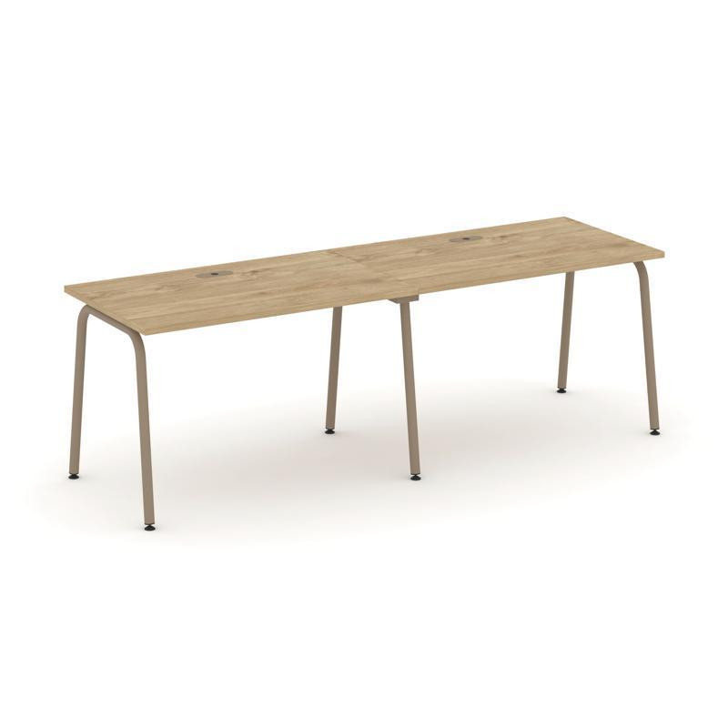 Estetica Рабочая станция 2 места ES.RS-2.2-LK Тиквуд Светлый/Металл Латте 2360*730*750