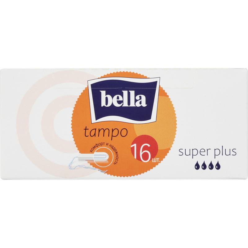 Тампоны Tampo Bella без аппликатора premium comfort Super Plus 16 шт/уп