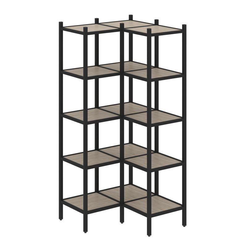 Loft Угловой внутренний стеллаж VR.L-32 Дуб Аттик/Металл Черный 862*862*1869
