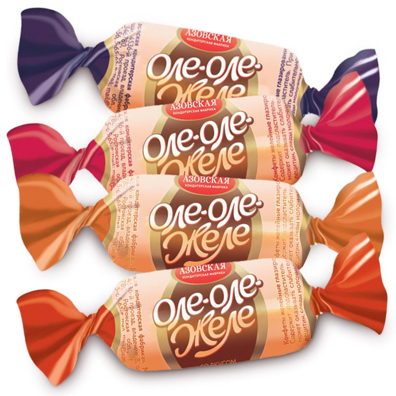 Конфеты желейные Азовская КФ Оле-Оле-Желе Ассорти глазир., 1кг