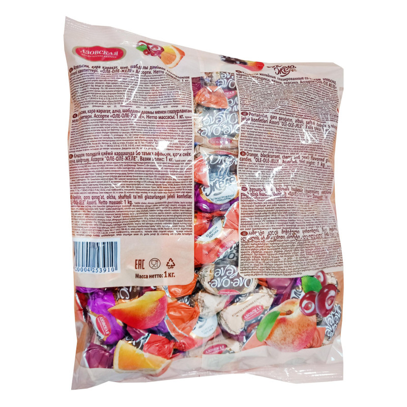 Конфеты желейные Азовская КФ Оле-Оле-Желе Ассорти глазир., 1кг