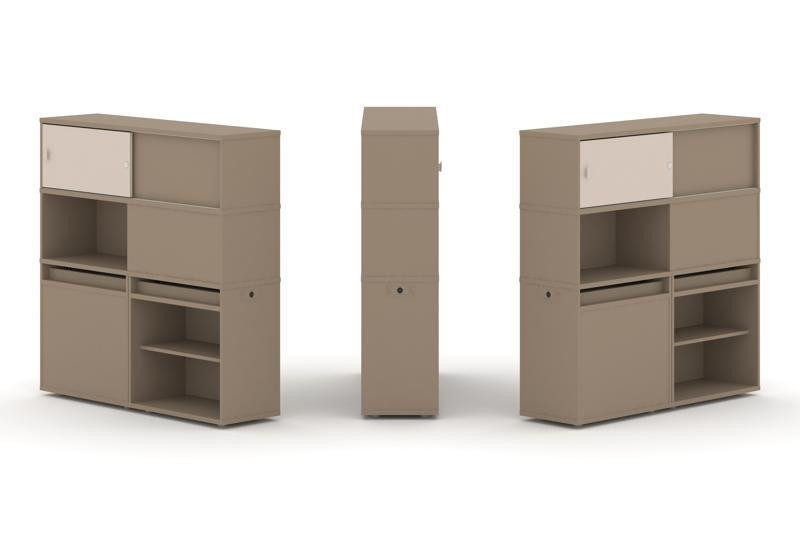 Estetica Набор №29. Тумба двойная+высокая надставка ES.NB.2V-29 Латте/Капучино 1500*410*1520