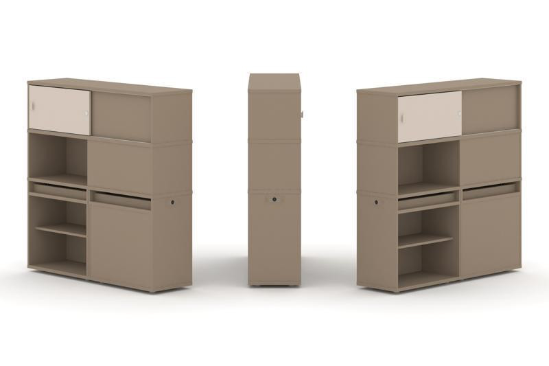 Estetica Набор №29. Тумба двойная+высокая надставка ES.NB.2V-29 Латте/Капучино 1500*410*1520