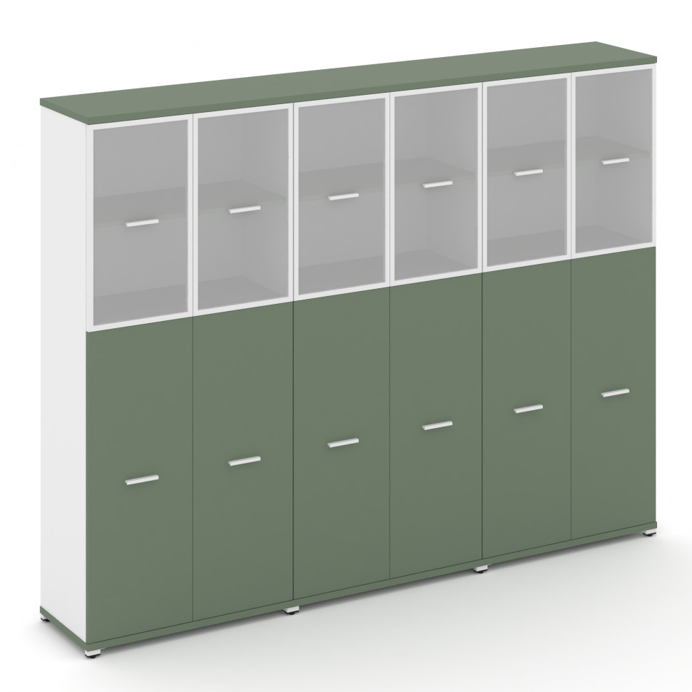 Concept Шкаф 3 широкие секции, 5 ниш CN.STS-535 RMW W Кобо/Белый Бриллиант/Металл Белый/Сатин 2500*4