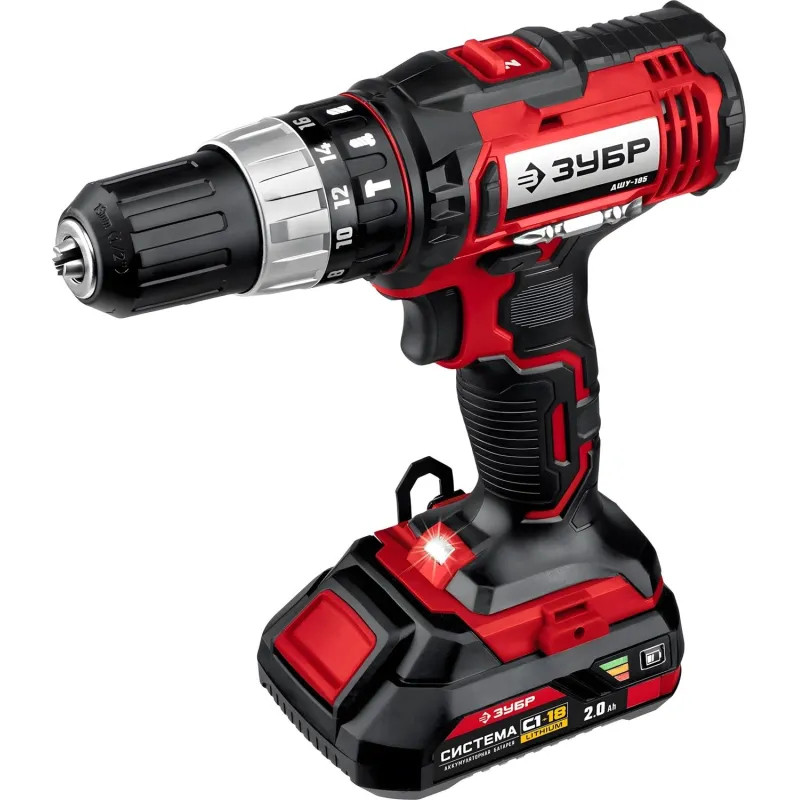 Дрель-шуруповерт аккум. ударн. ЗУБР Мастер 18В, 2х2.0Ач, 40Нм  (ДШУ-185-22)