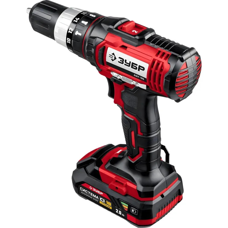 Дрель-шуруповерт аккум. ударн. ЗУБР Мастер 18В, 2х2.0Ач, 40Нм  (ДШУ-185-22)