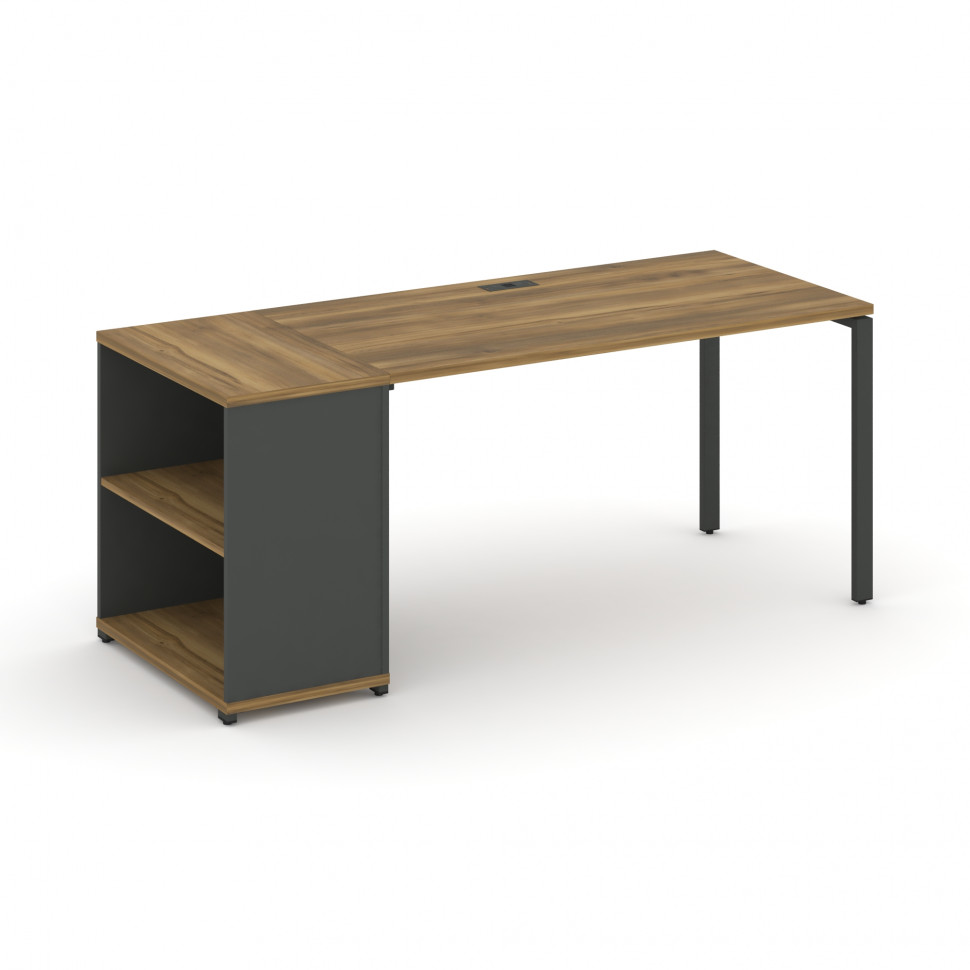 Concept Стол рабочий с опорным стеллажом CN.SP-201 Сандал Янтарный/Антрацит/Металл Антрацит 1400*720