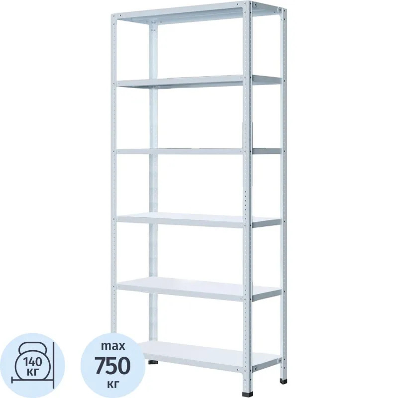 Стеллаж металлический 0MX_P_МС-246 с 6-ю полками 1000x400x2200