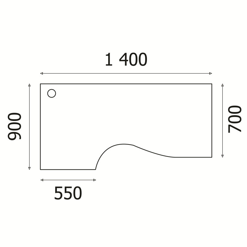 Стол эргономичный ED_Vita правый V-1.5 дуб сонома 1400