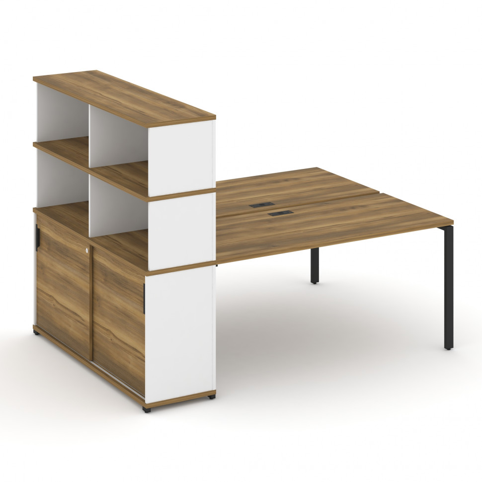 Concept Рабочая станция с опорным шкафом-купе с надставкой выс. CN.DRS-244 B Сандал Янтарный/Белый Б Concept Рабочая станция с опорным шкафом-купе с надставкой выс. CN.DRS-244 B Сандал Янтарный/Белый Б