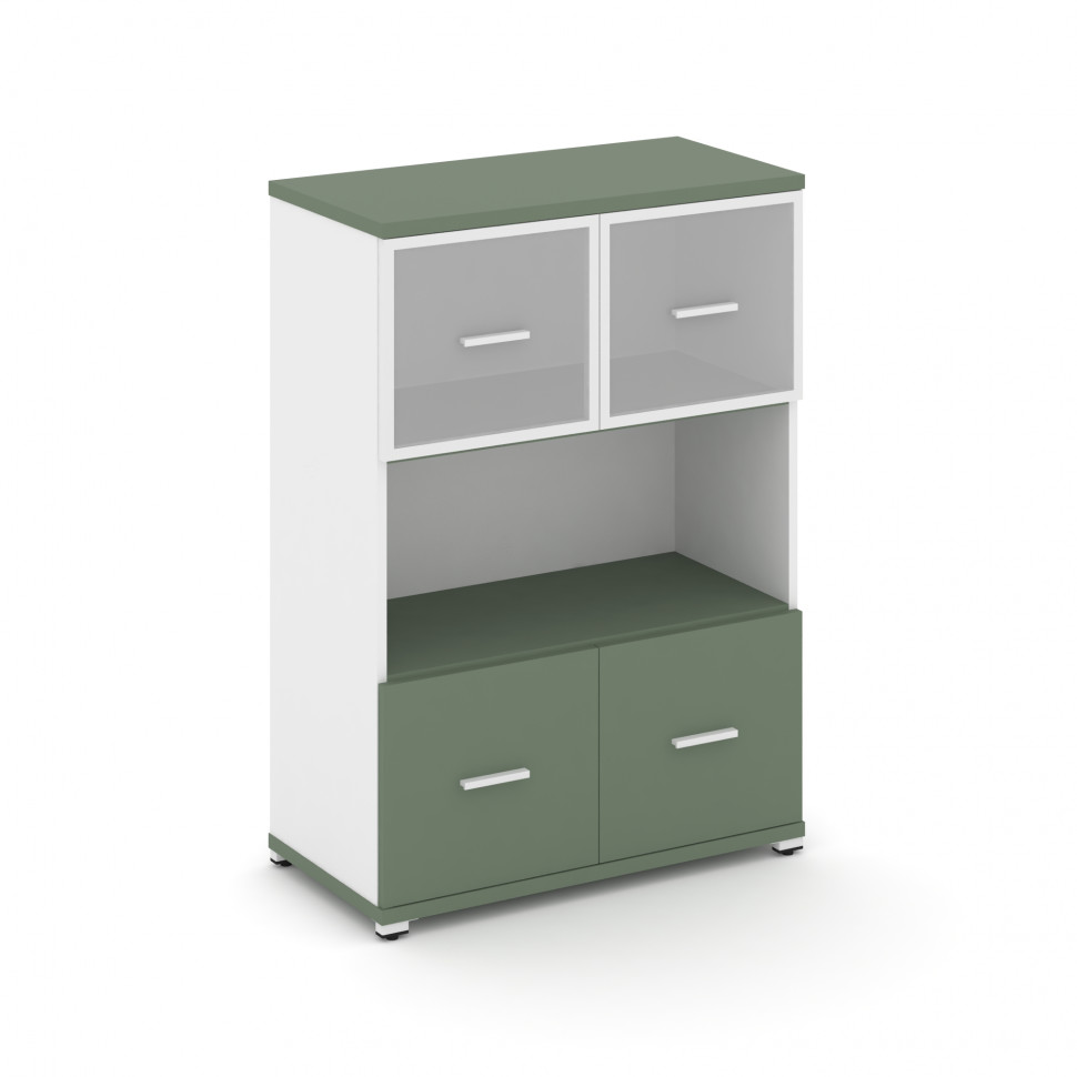 Concept Шкаф 1 широкая секция, 3 ниши CN.STS-315 RMW W Кобо/Белый Бриллиант/Металл Белый/Сатин 836*4