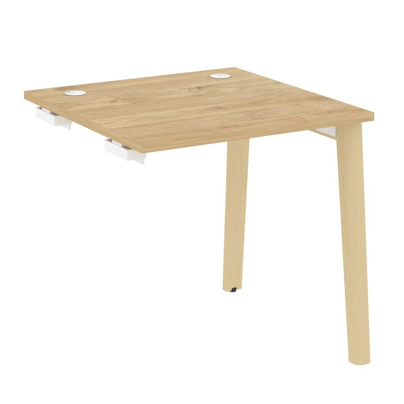 Onix Wood Стол-приставка OW.SPR-0.8 Тиквуд Светлый/Дуб Светлый/Металл Белый 780*800*750