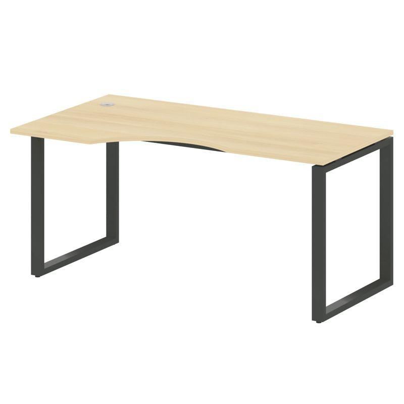 Metal System Стол криволинейный левый на О-образном м/к БО.СА-1 (L) Акация Лорка/Металл Антрацит 160