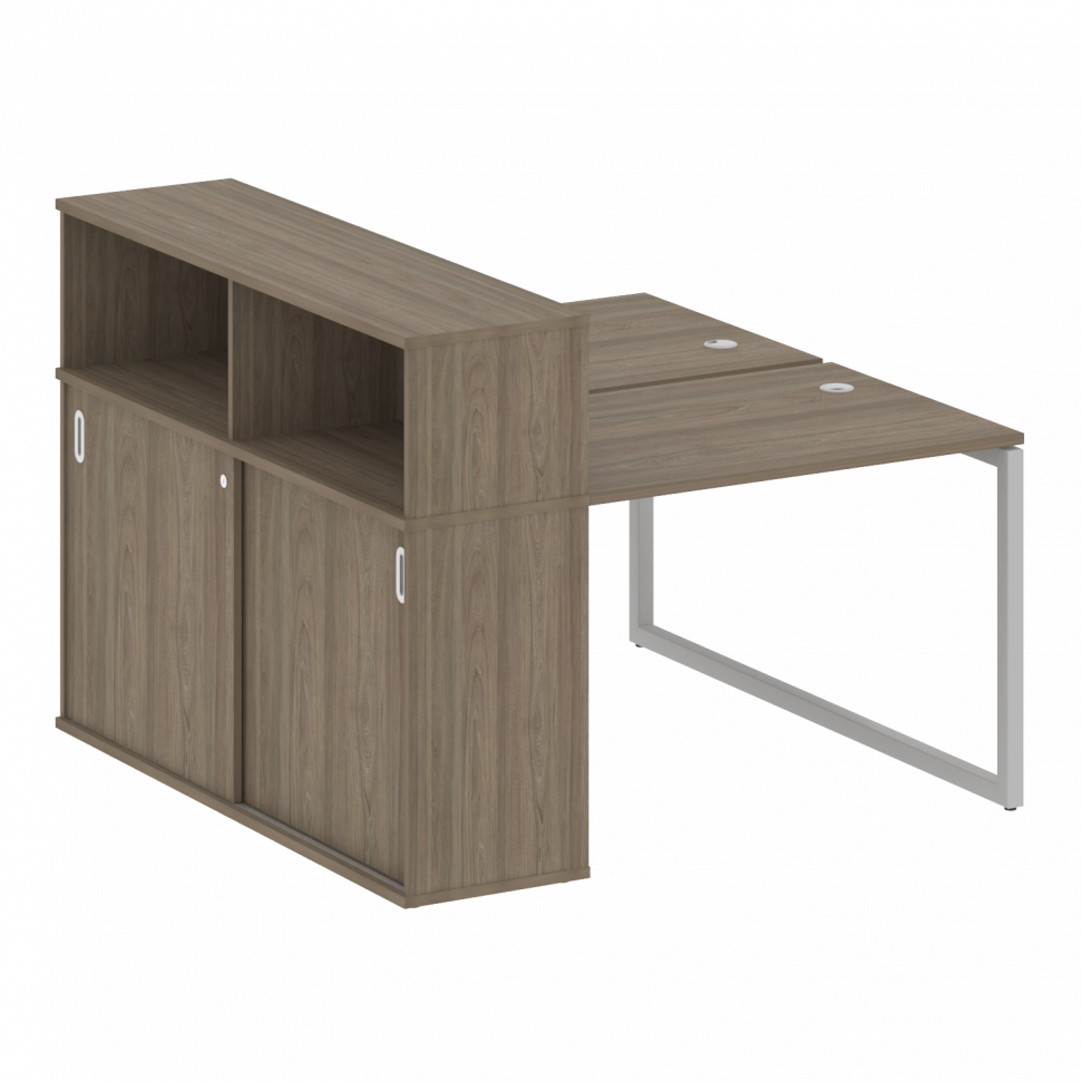 Metal System Quattro Рабочая станция с шкафом-купе на О-образном м/к 40БО.РС-СШК-2.1 Т Вяз Благородн