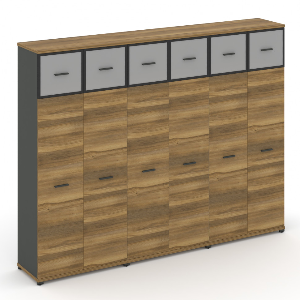 Concept Шкаф 3 широкие секции, 5 ниш CN.STS-537 RMB A Сандал Янтарный/Антрацит/Металл Антрацит/Сатин