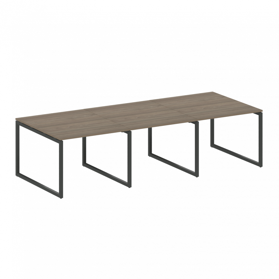 Metal System Quattro Перег. стол (3 столешницы) на О-оразном м/к 40БО.ПРГ-3.1 Вяз Благородный/Металл