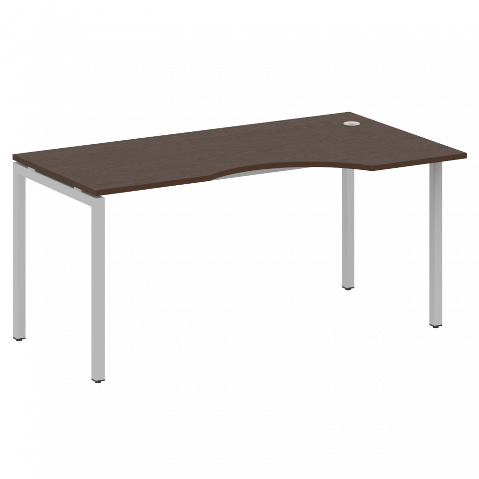 Metal System Quattro Стол криволинейный правый на П-образном м/к 40БП.СА-1 (R) Венге Цаво/Металл Сер