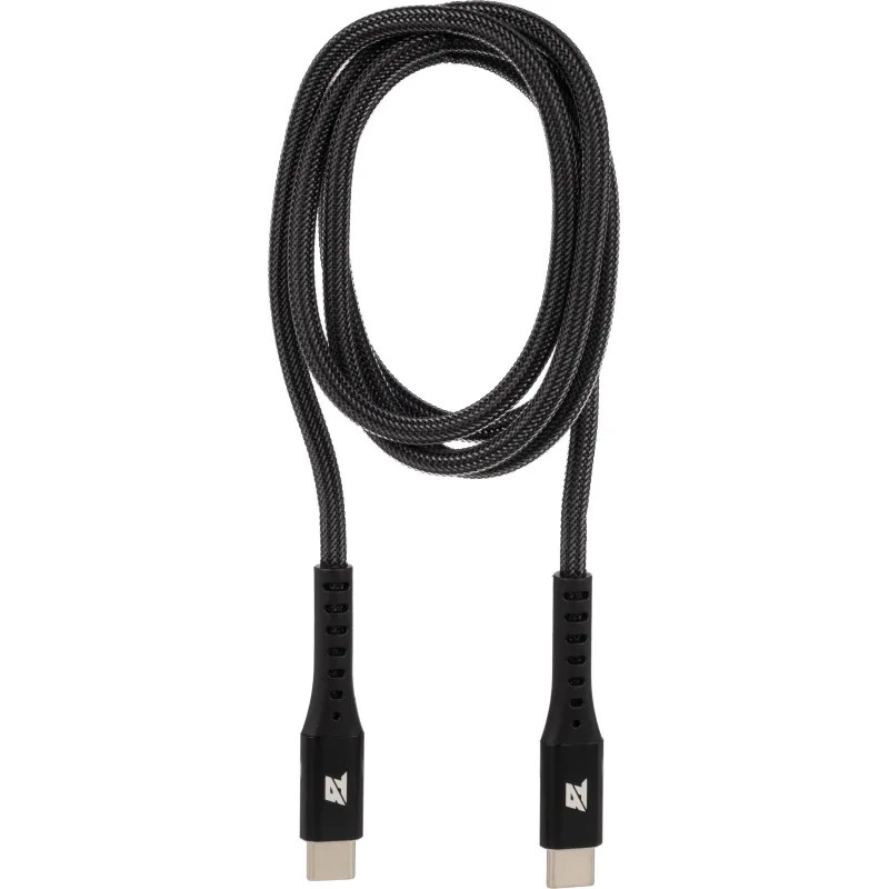 Кабель 60W, 3A, 1м, Type-C to Type-C,  нейл, черный BT-JCBL-010/U210CC