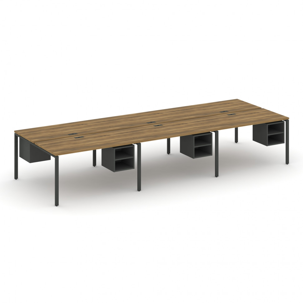 Concept Рабочая станция двухсторонняя с подвес. тумбами на 6 мест CN.DRS-147 Сандал Янтарный/Антраци Concept Рабочая станция двухсторонняя с подвес. тумбами на 6 мест CN.DRS-147 Сандал Янтарный/Антраци