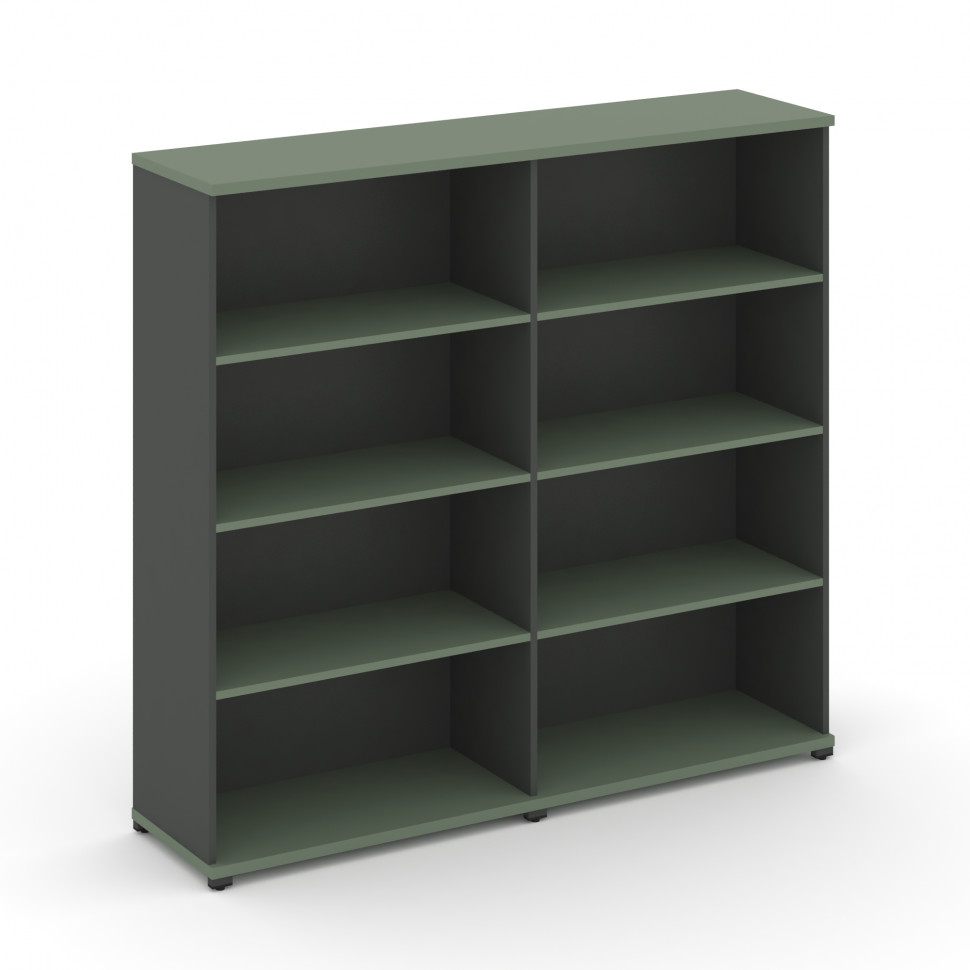 Concept Стеллаж 2 широкие секции, 4 ниши CN.STS-420 Кобо/Антрацит/Металл Антрацит 1668*420*1554