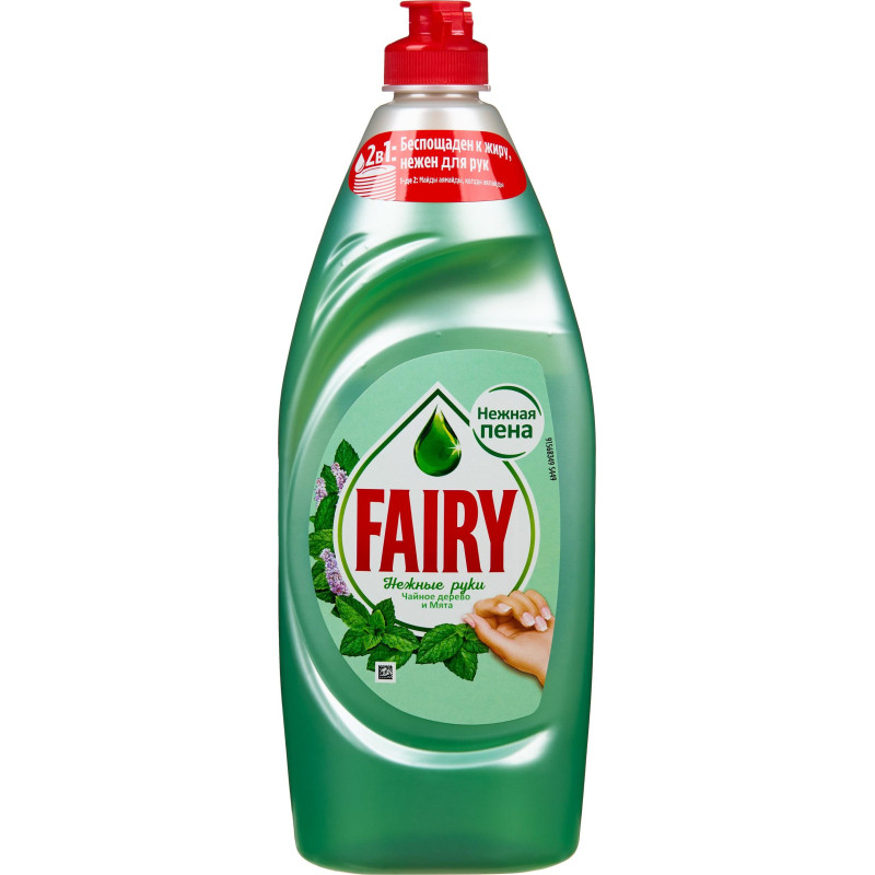 Средство для мытья посуды Fairy нежные руки чайное дерево и мята 650мл_ОПТ