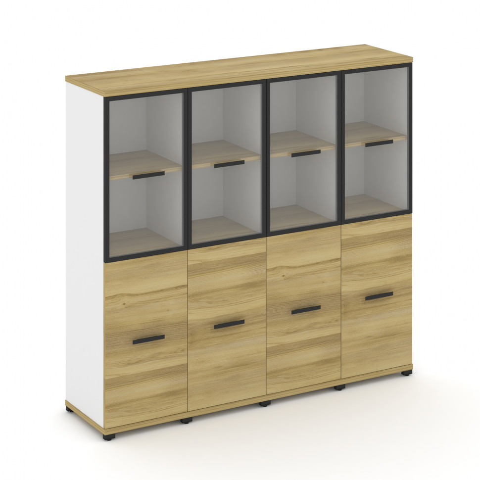 Concept Шкаф 4 узкие секции, 4 ниши CN.STU-442 RPB B Дуб Винченцо/Белый Бриллиант/Металл Черный/Проз Concept Шкаф 4 узкие секции, 4 ниши CN.STU-442 RPB B Дуб Винченцо/Белый Бриллиант/Металл Черный/Проз