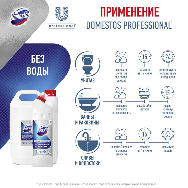 Средство для сантехники DOMESTOSСвежесть Атлантики  5 л