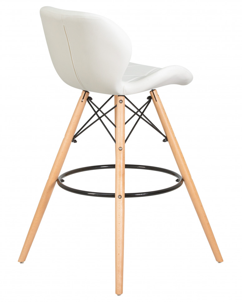 Стул барный DOBRIN BUTTERFLY BAR, ножки светлый бук, цвет белый