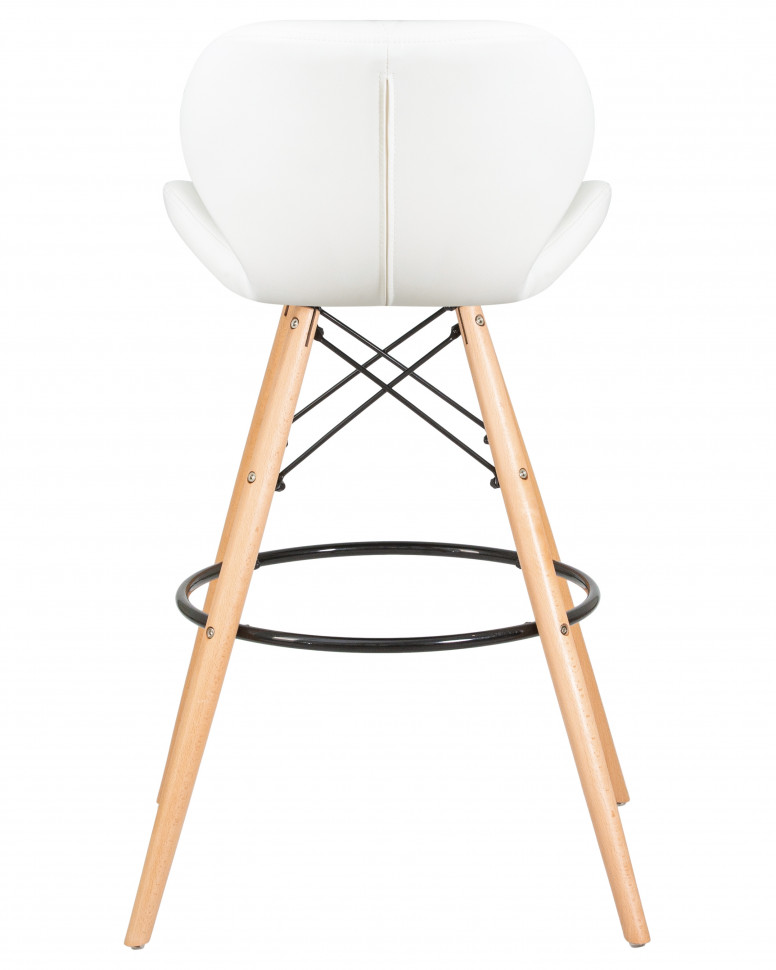 Стул барный DOBRIN BUTTERFLY BAR, ножки светлый бук, цвет белый