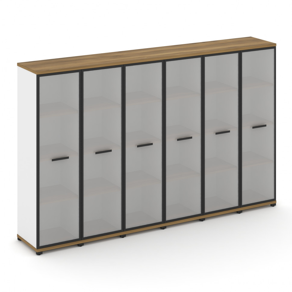 Concept Шкаф 6 узких секций, 4 ниши CN.STU-466 RMB B Сандал Янтарный/Белый Бриллиант/Металл Черный/С