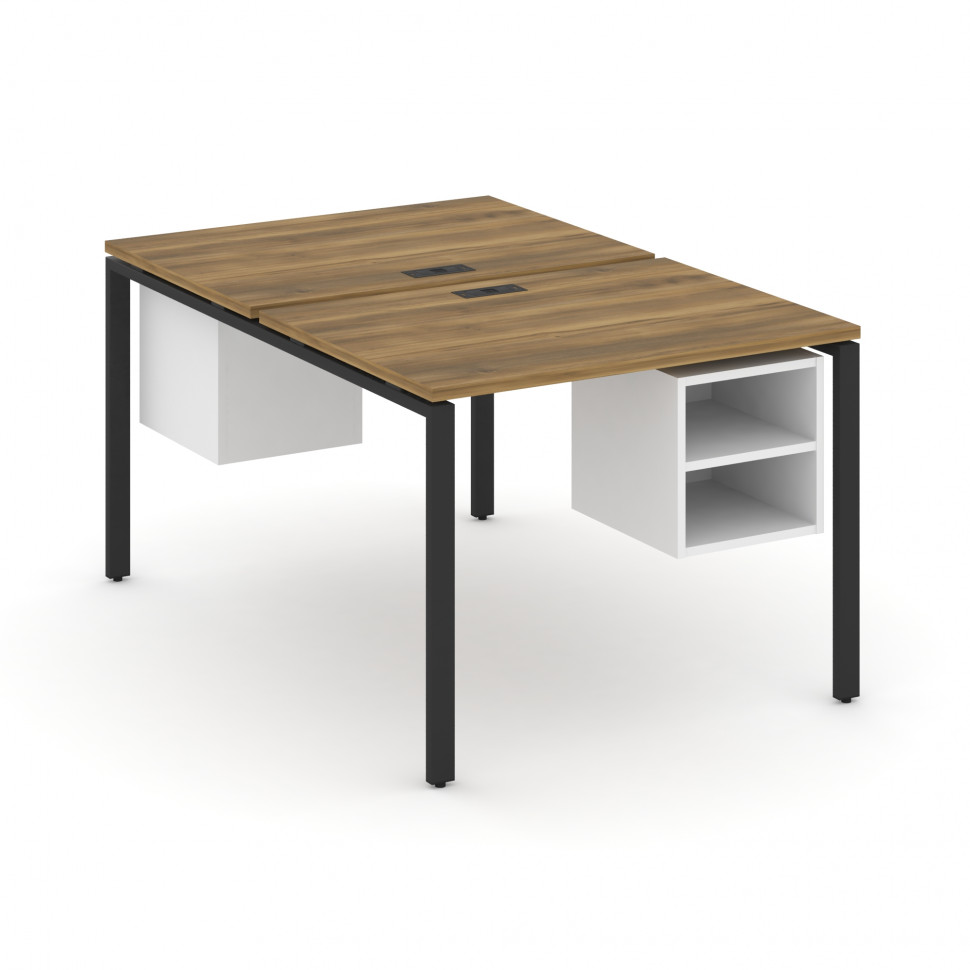 Concept Рабочая станция 2 сторонняя с подвесными тумбами на 2 места CN.DRS-105 Сандал Янтарный/Белый