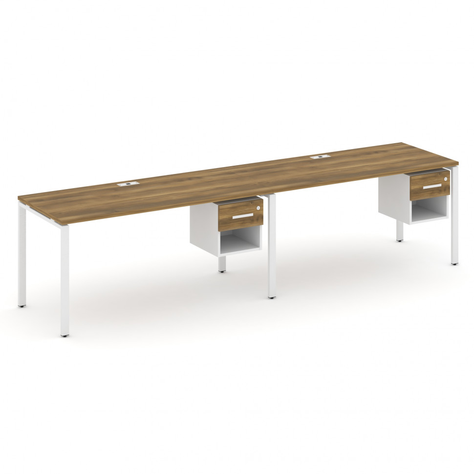 Concept Рабочая станция односторонняя с подвес. тумбами 2 места CN.ORS-120 W Сандал Янтарный/Белый Б