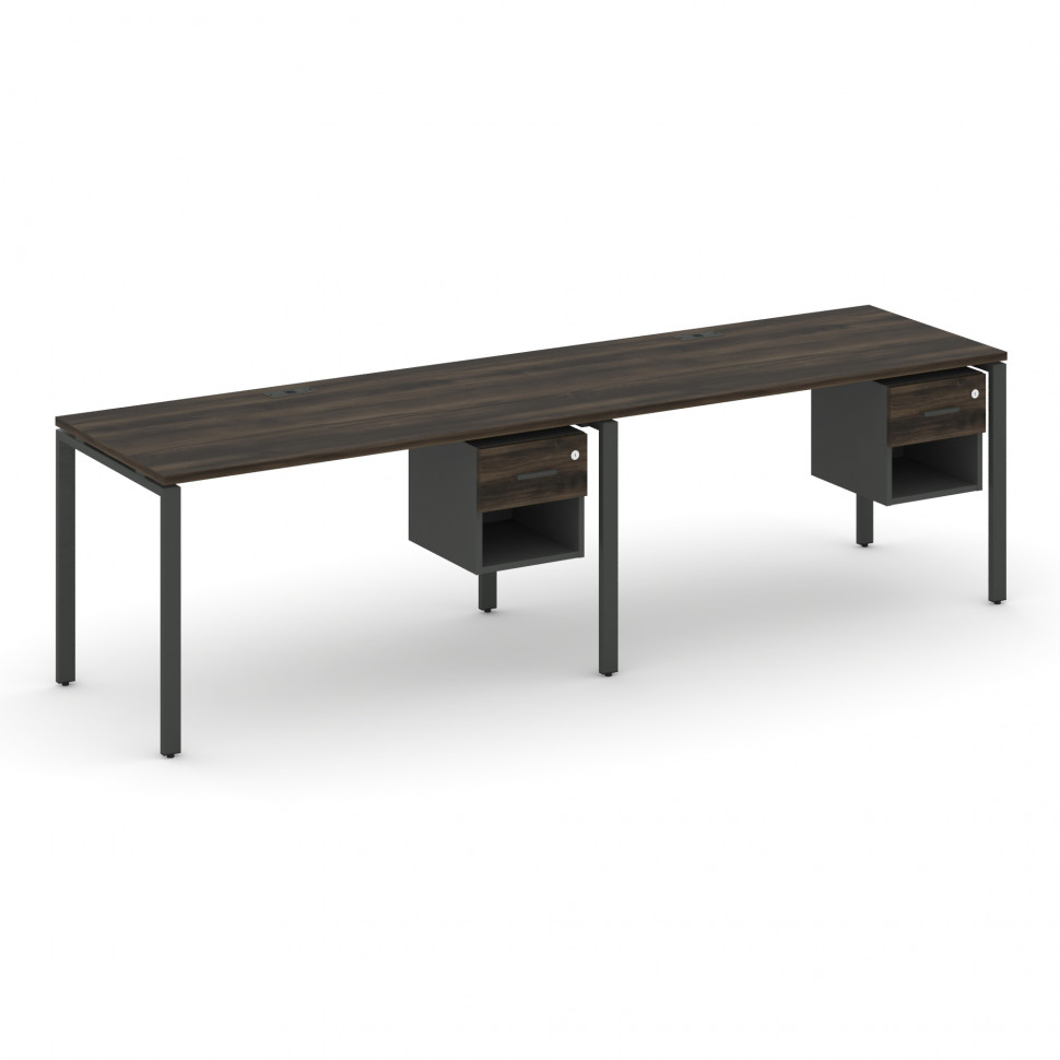 Concept Рабочая станция односторонняя с подвес. тумбами 2 места CN.ORS-120 A Дуб Мали/Антрацит/Метал