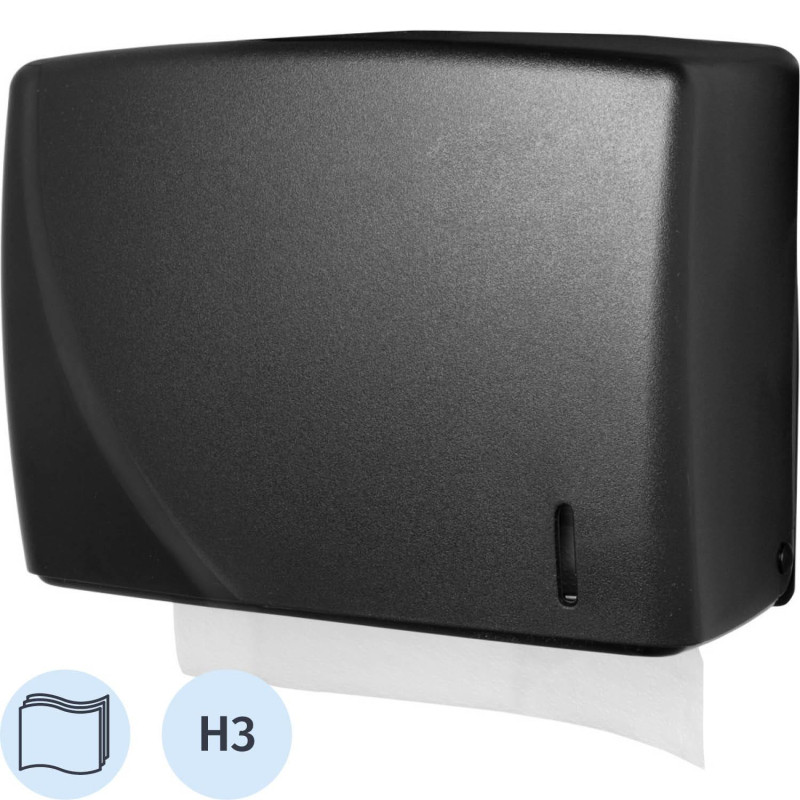 Диспенсер для полотенец лист V-слож черный R-1318B