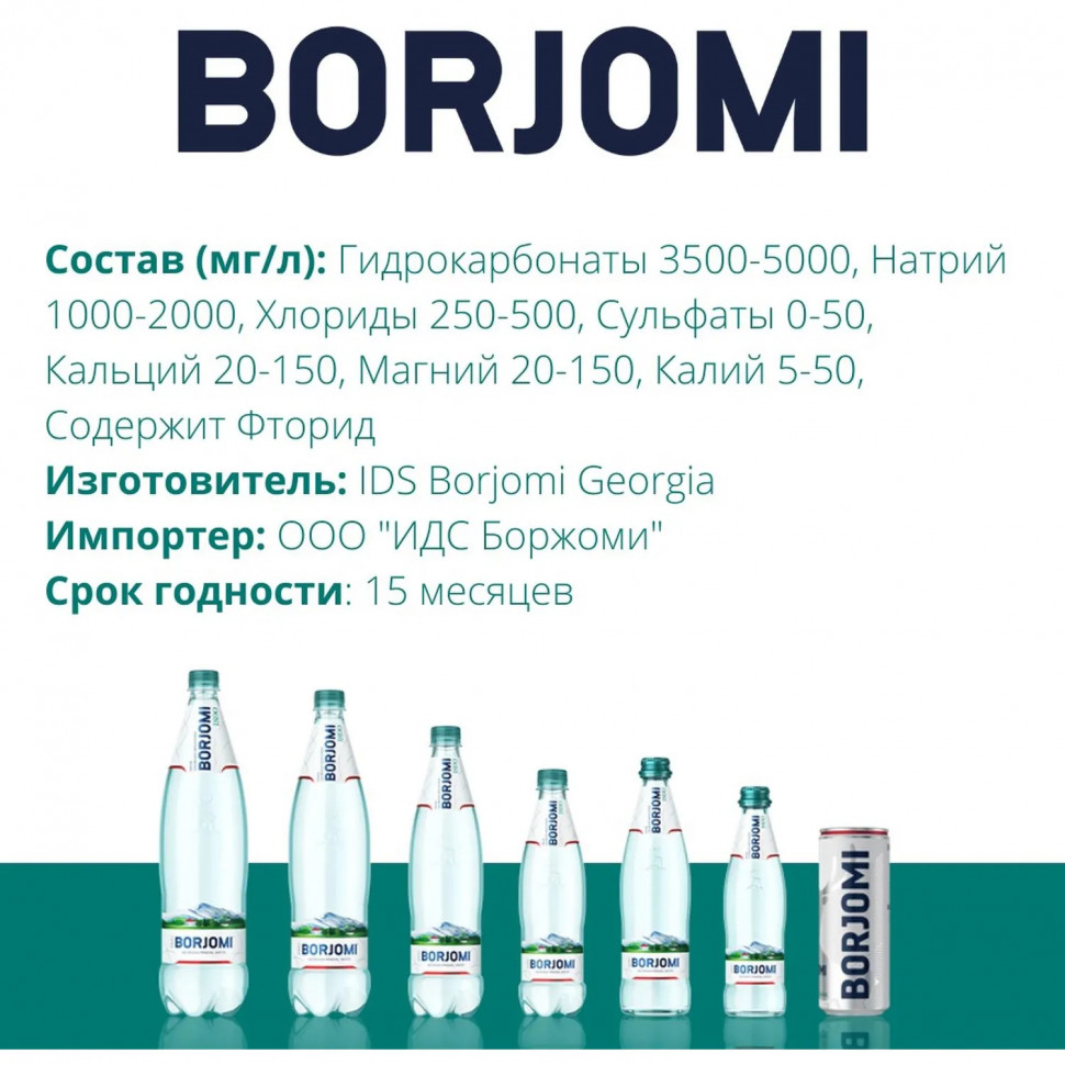 Вода минеральная Боржоми 0,5 л газ. ПЭТ
