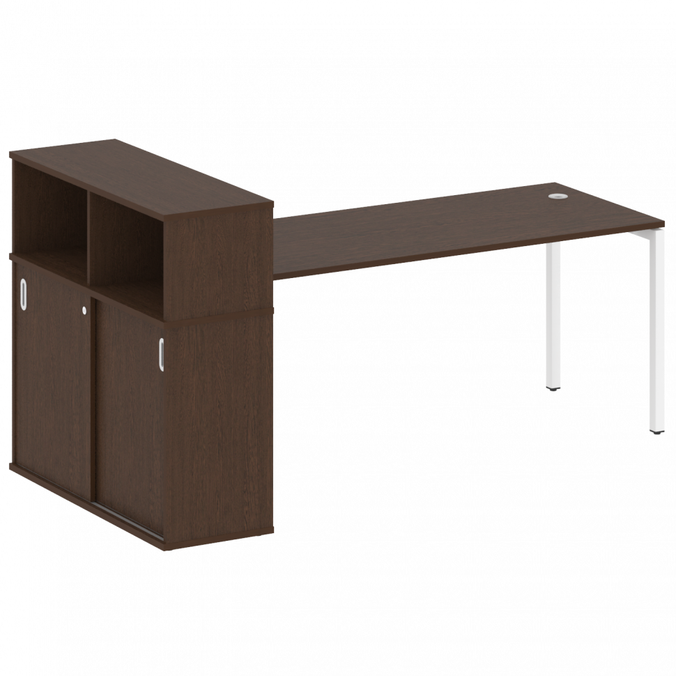 Metal System Quattro Стол письменный с шкафом-купе на П-образном м/к 40БП.РС-СШК-3.5 Т Венге Цаво/Ме Metal System Quattro Стол письменный с шкафом-купе на П-образном м/к 40БП.РС-СШК-3.5 Т Венге Цаво/Ме