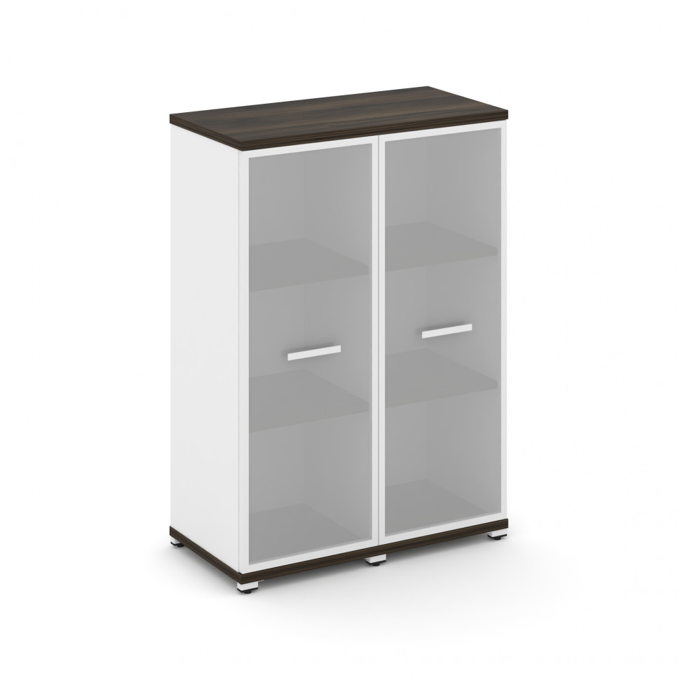 Concept Шкаф 2 узкие секции, 3 ниши CN.STU-326 RMW W Дуб Мали/Белый Бриллиант/Металл Белый/Сатин 836