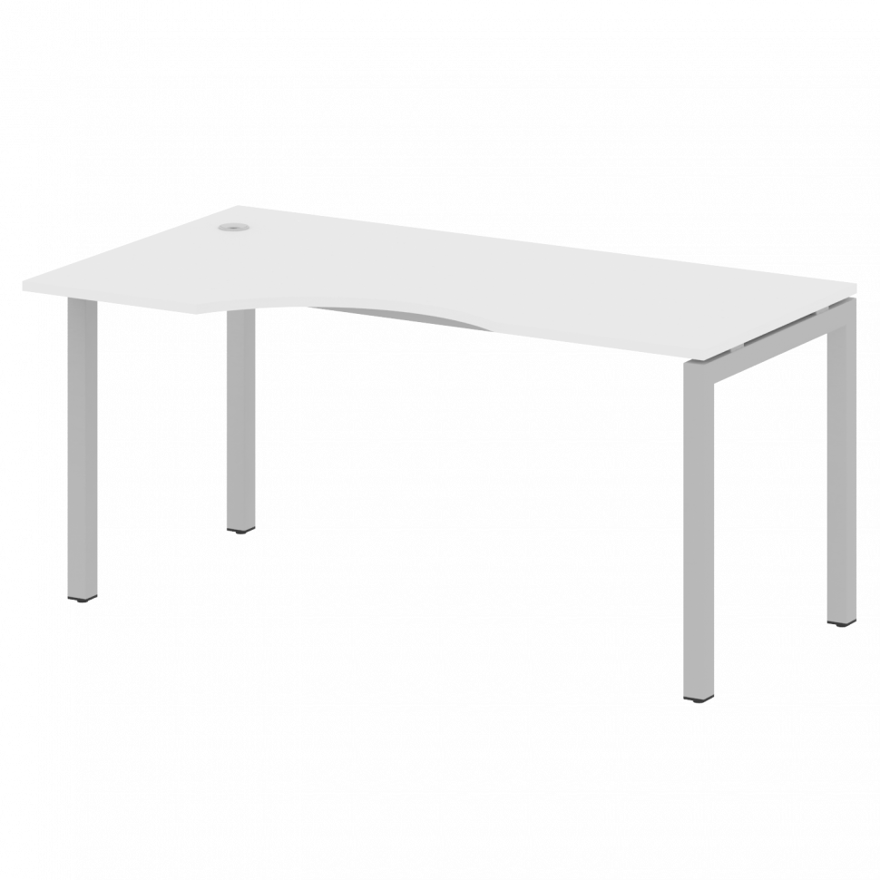 Metal System Quattro Стол криволинейный левый на П-образном м/к 50БП.СА-1 (L) Белый/Металл Серый 160 Metal System Quattro Стол криволинейный левый на П-образном м/к 50БП.СА-1 (L) Белый/Металл Серый 160