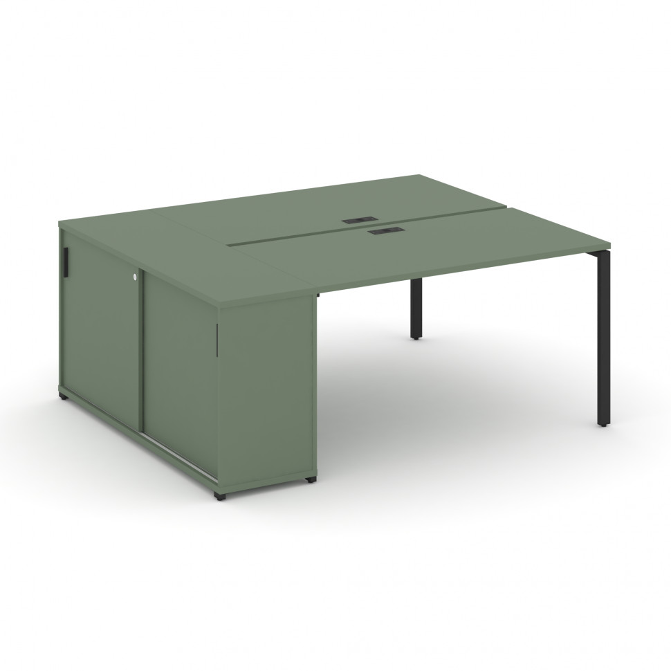 Concept Рабочая станция с опорным шкафом-купе CN.DRS-236 B Кобо/Металл Черный 2000*1480*750 Concept Рабочая станция с опорным шкафом-купе CN.DRS-236 B Кобо/Металл Черный 2000*1480*750