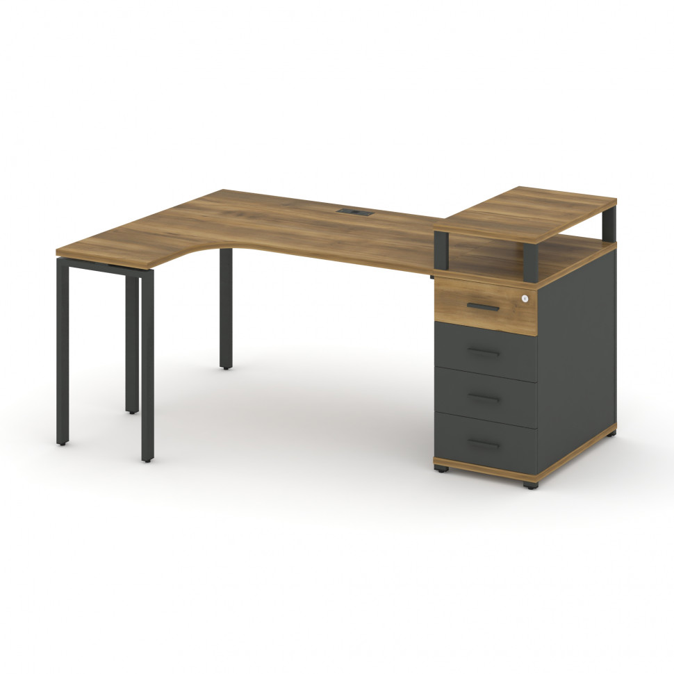 Concept Стол эргономичный CN.SA-405(L) A Сандал Янтарный/Антрацит/Металл Антрацит 1800*1180*917 Concept Стол эргономичный CN.SA-405(L) A Сандал Янтарный/Антрацит/Металл Антрацит 1800*1180*917