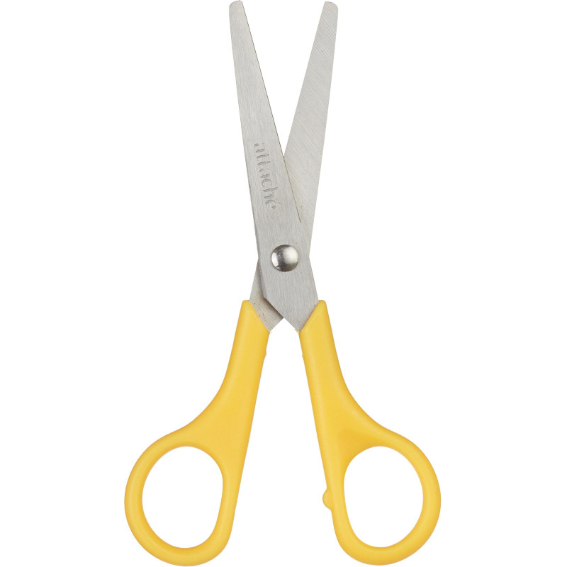 Ножницы Attache 130 мм с пластиковыми ручками, цвет желтый