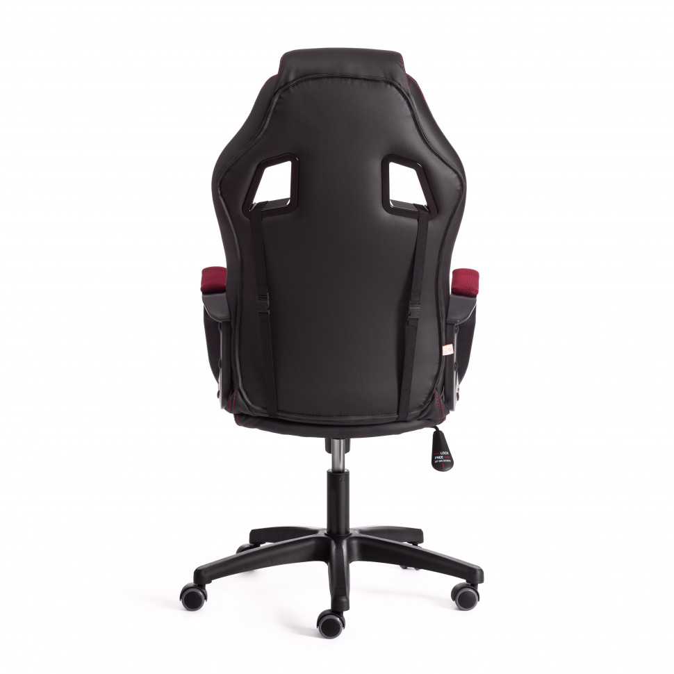 Кресло DRIVER (22) кож/зам/ткань, черный/бордо, 36-6/TW-13