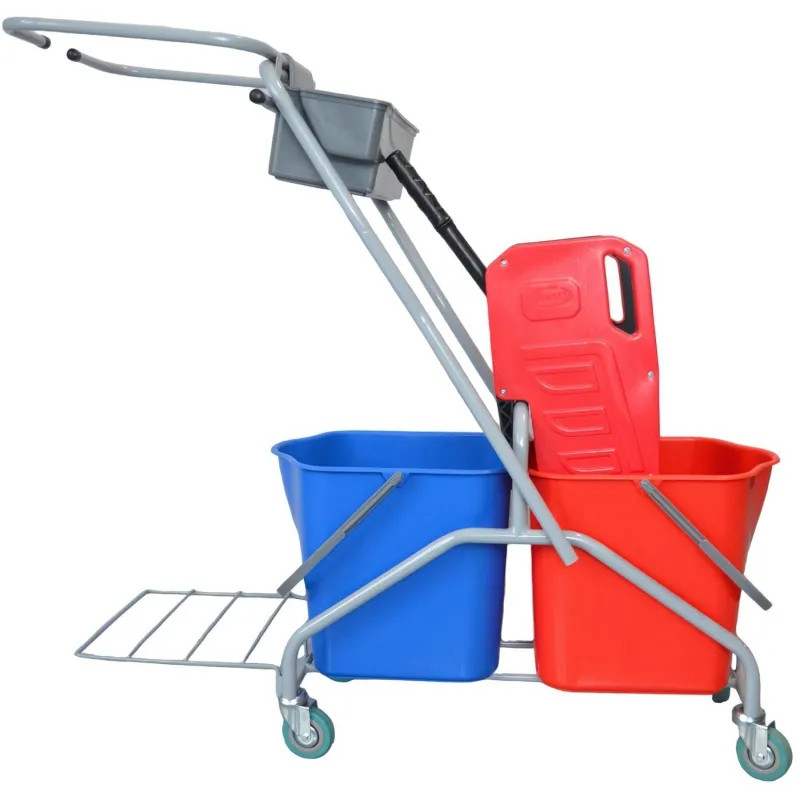 Тележка уборочная с отжимом мет.каркас держат. для мешка лоток 2х20л 22EF/6