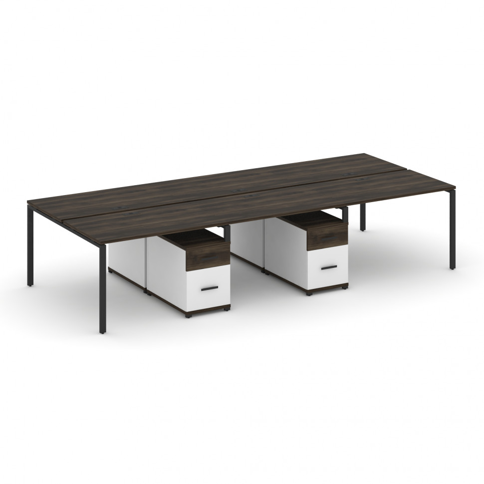 Concept Рабочая станция 6 мест с 2 двухсторонними опорными тумбами CN.DRS-346 B Дуб Мали/Белый Брилл Concept Рабочая станция 6 мест с 2 двухсторонними опорными тумбами CN.DRS-346 B Дуб Мали/Белый Брилл