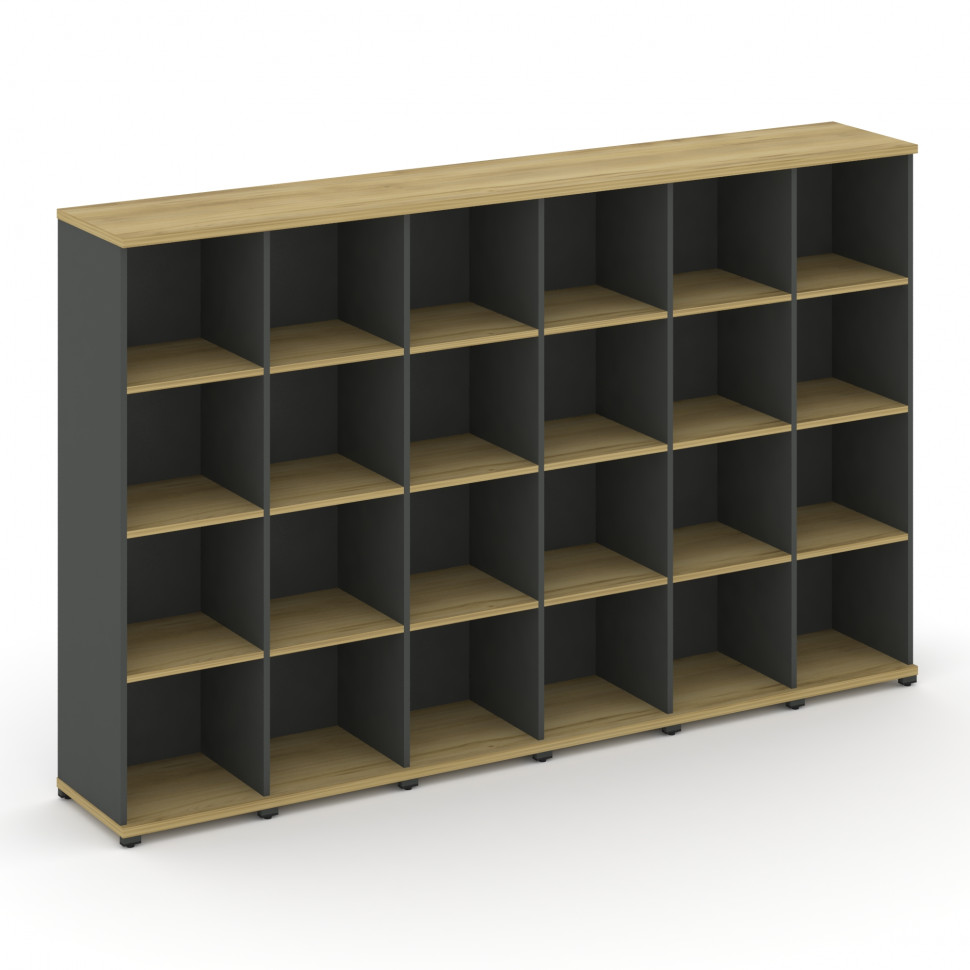 Concept Стеллаж 6 узких секций, 4 ниши CN.STU-460 Дуб Винченцо/Антрацит/Металл Антрацит 2500*420*155 Concept Стеллаж 6 узких секций, 4 ниши CN.STU-460 Дуб Винченцо/Антрацит/Металл Антрацит 2500*420*155