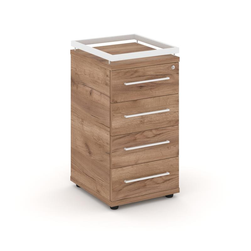 Rift Тумба приставная+рамка RF.TPR-002 Дуб Табак/Металл Белый/Белый Ручки 416*460*797